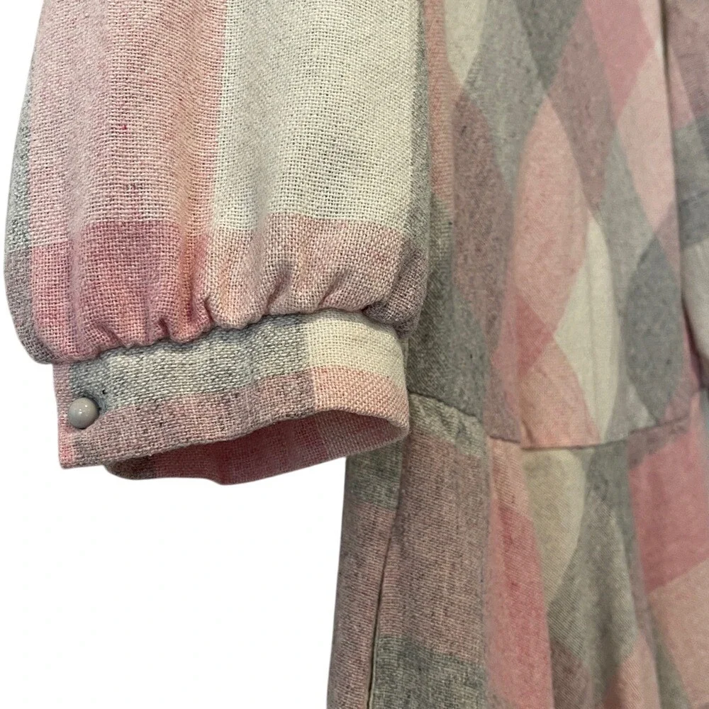 Pea Patch New York Vintage Pink‎ plaid Dress XS Small
